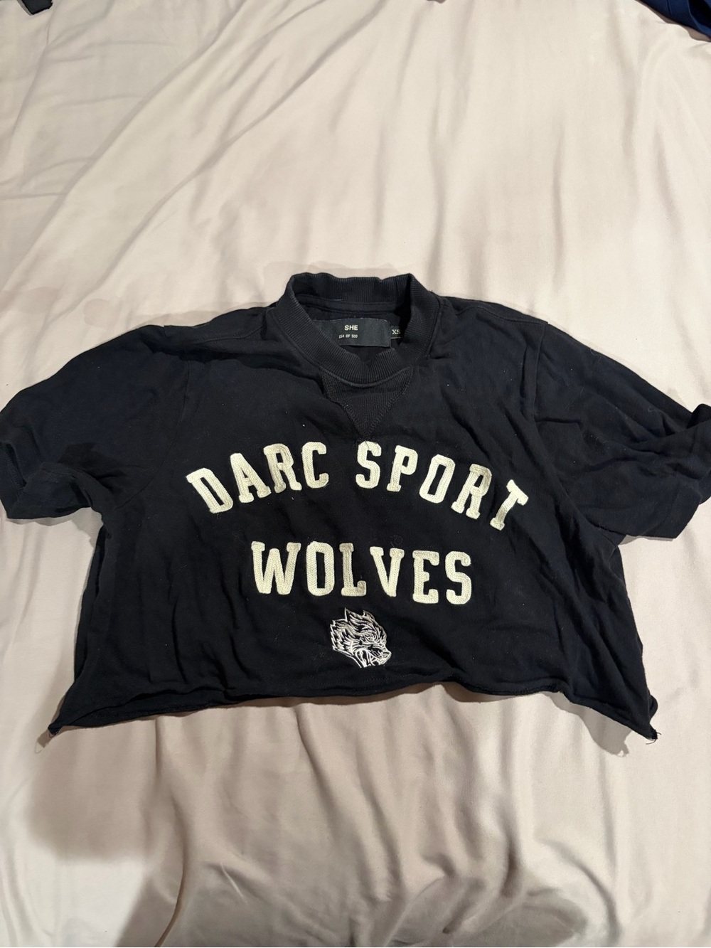 DARC SPORT WOLVES Black Graphic Crop Tee